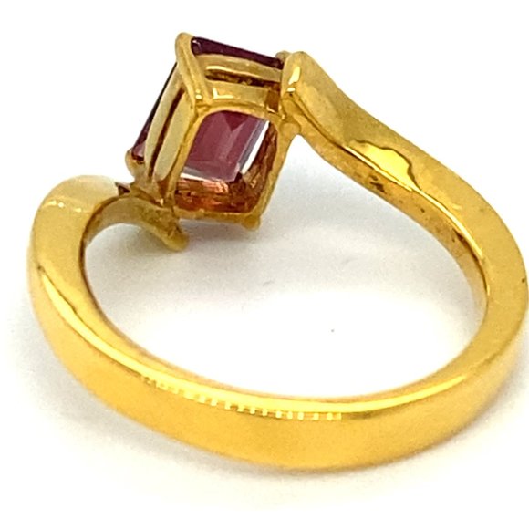 Red Purple Tourmaline 1.15ct Solid 18K Gold Ring - Picture 4 of 6
